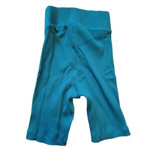 Athletic Crop Pants Teal Old Navy Wide Waist Ribbed Woman's Small JJ2194